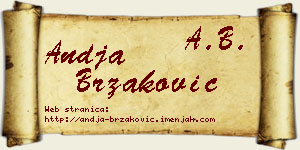 Anđa Brzaković vizit kartica